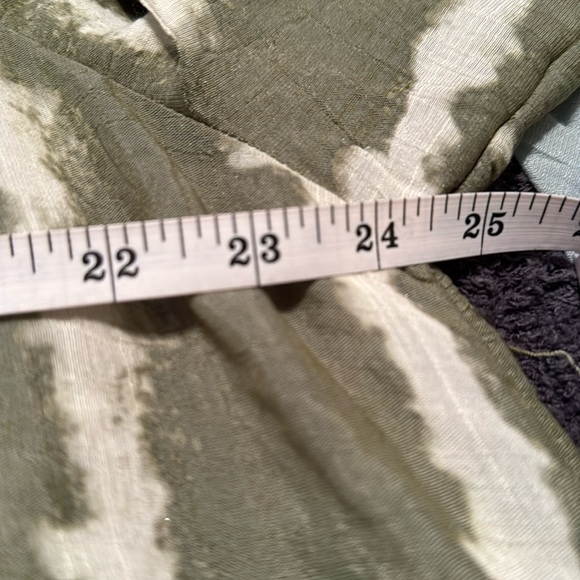 New Direction 3/4 Sleeve Peasant Blouse Green White Tie Dye Size XL - Picture 6 of 8